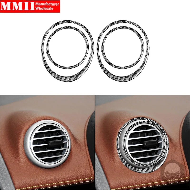 For Benz Smart Fortwo 451 Coupe Cabrio Pure Pulse Passion 2011 2012 2013 2014 2015 Carbon Fiber Dashboard Air Outlet Car Sticker