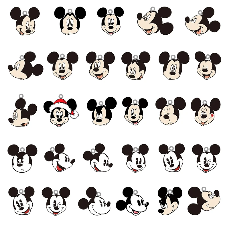 

Disney Cute Mickey Mouse Head Pattern Epoxy Resin Charm Anime Pendants Acrylic Jewelry for DIY Making Accessories Jewelry MIK254