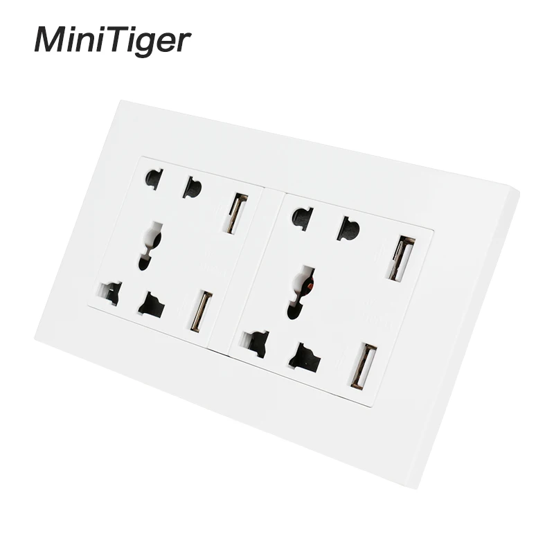 Настенная розетка Minitiger с 5 отверстиями и 4 USB-портами | Обустройство дома