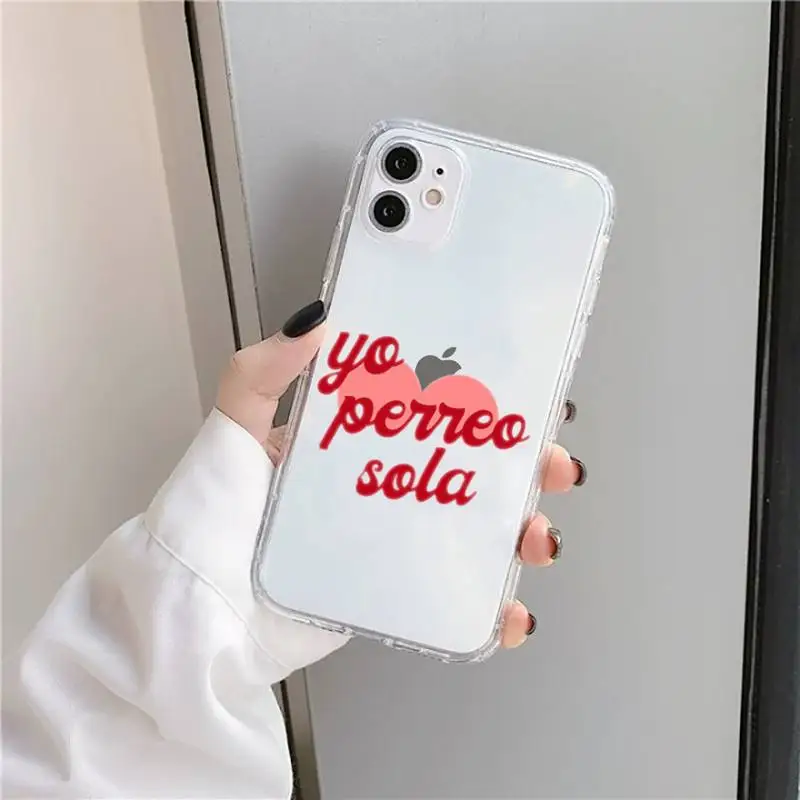 

Yo Perreo Sola Bad Bunny Maluma Phone Case Transparent for iPhone 11 12 mini pro XS MAX 8 7 6 6S Plus X 5S SE 2020 XR
