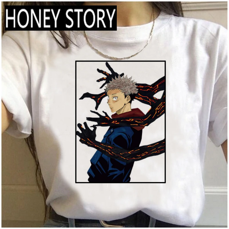 

FIXSYS New Japanese Anime Jujutsu Kaisen T Shirt Men Kawaii Summer Tops Yuji Itadori Graphic Tees Cool Cartoon Unisex T-shirt
