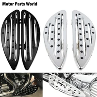 motorcycle front stretched driver floorboards foot pegs pedal black chrome for harley touring flhr electra glide dyna softail