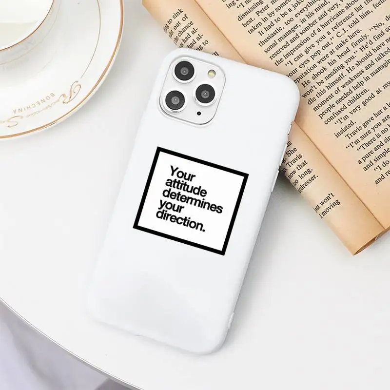 

Positive Good Vibe Happy Phone Case White Candy Color for iPhone 11 12 mini pro XS MAX 8 7 6 6S Plus X SE 2020 XR