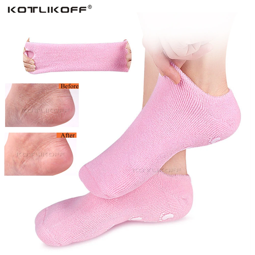 

Silicone Moisturizing Spa Gel Heel Socks Reusable Cotton Gel Elastic Socks Pad Exfoliating Foot Skin Rejuvenation Foot Care