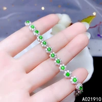 kjjeaxcmy boutique jewelry 925 sterling silver inlaid natural diopside gemstone ladies bracelet support detection trendy