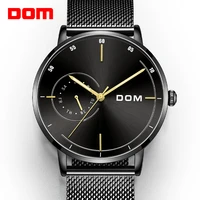 2019 watch men dom fashion sport quartz clock mens watches top brand luxury business waterproof watch relogio masculino m 1273bk