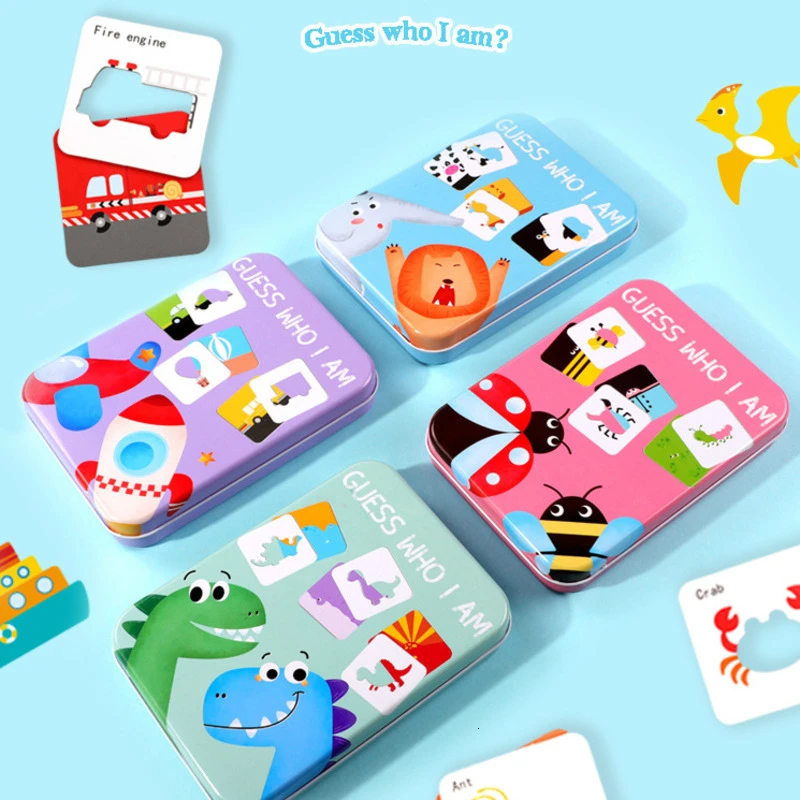 

Kids Learning Cards Animal/Traffic/Fruit Match Puzzle Jigsaw Wooden Educational Toys For Children Kids Preschool Montessori Toys