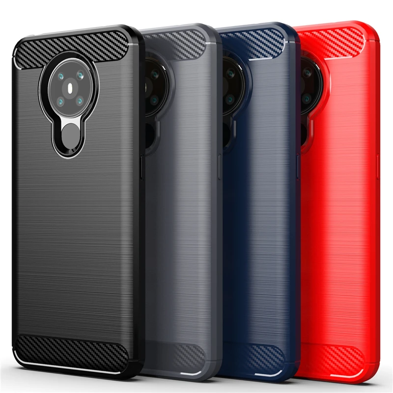 Para cubrir Nokia 5,3 funda para Nokia 5,3 amortiguador suave TPU de fibra de carbono de la caja del tel&eacute;fono para Nokia 2,3, 2,4, 3,4, 5,4, 6,2, 7,2, 8,3, 5,3 Fundas-0