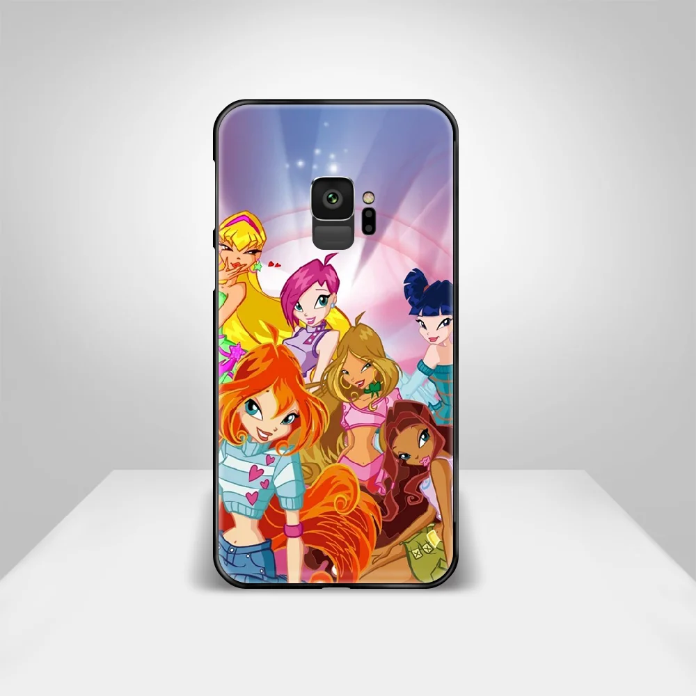 

cartoon lovely girl Winx Clubss Phone Case Cover Hull For Samsung Galaxy S 6 7 8 9 10 e 20 edge uitra Note 8 9 10 plus black