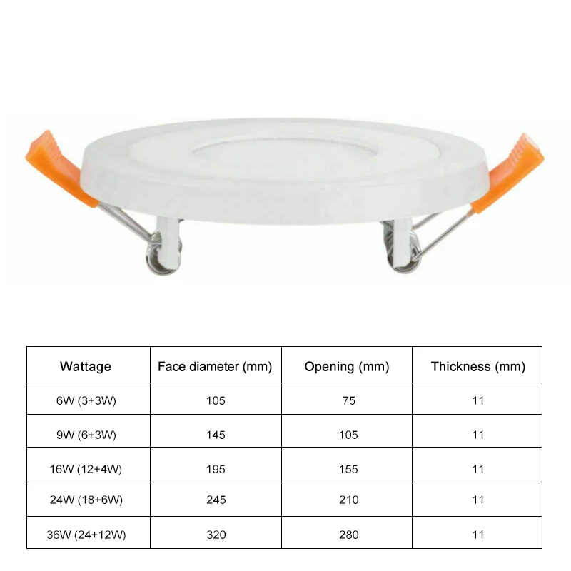 

7 mode Round Ultra Slim Recessed RGB LED Flat Panel Ceiling Light Downlight Spotlight White Light Lamp with Remote Control
