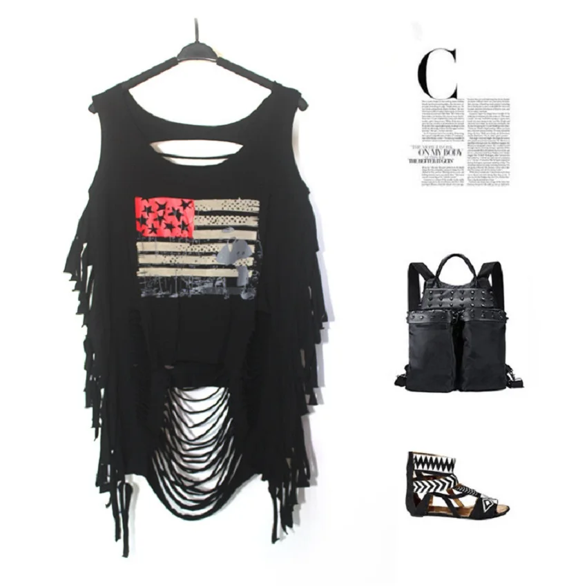 Летняя женская футболка в стиле панк рок новая модная с принтом черепа открытыми