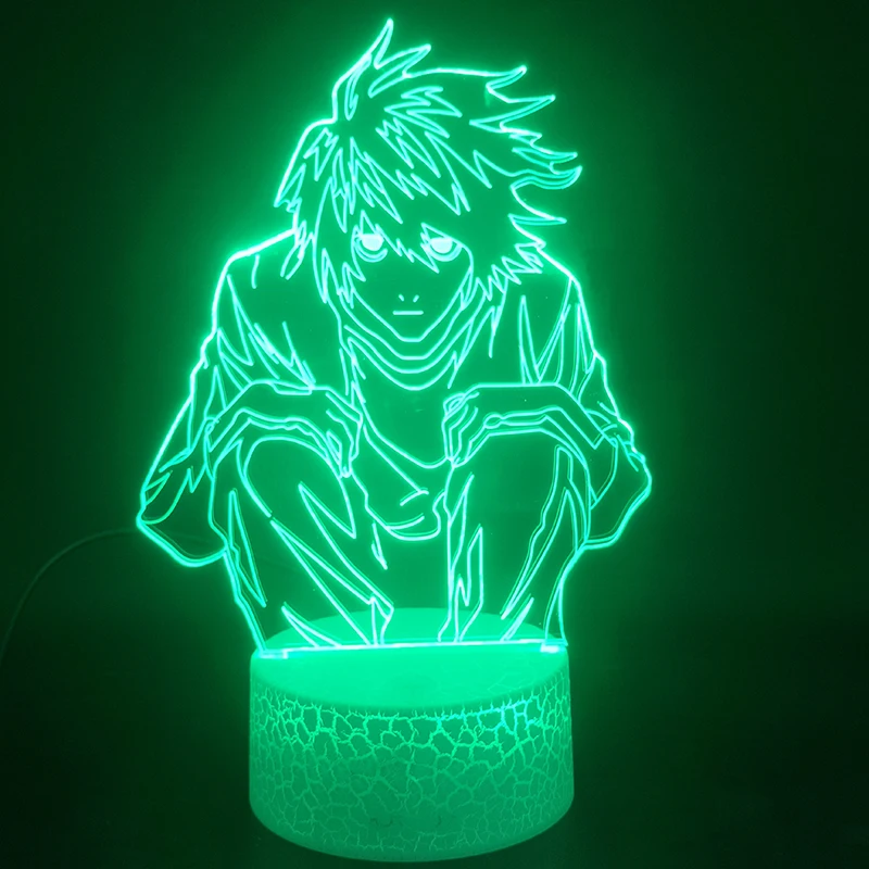 3d лампа аниме Death Note L Lawliet крутой подарок для подростка светильник с сенсорным