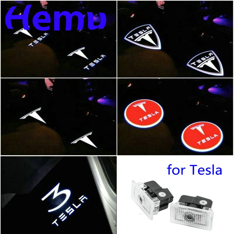 Для Tesla модель S 3 X Y Led пригласительные огни в дверь автомобиля светильник логотип