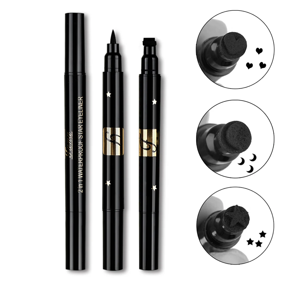 1 шт. водостойкая двойная головка водостойкий жидкий штамп подводка для глаз