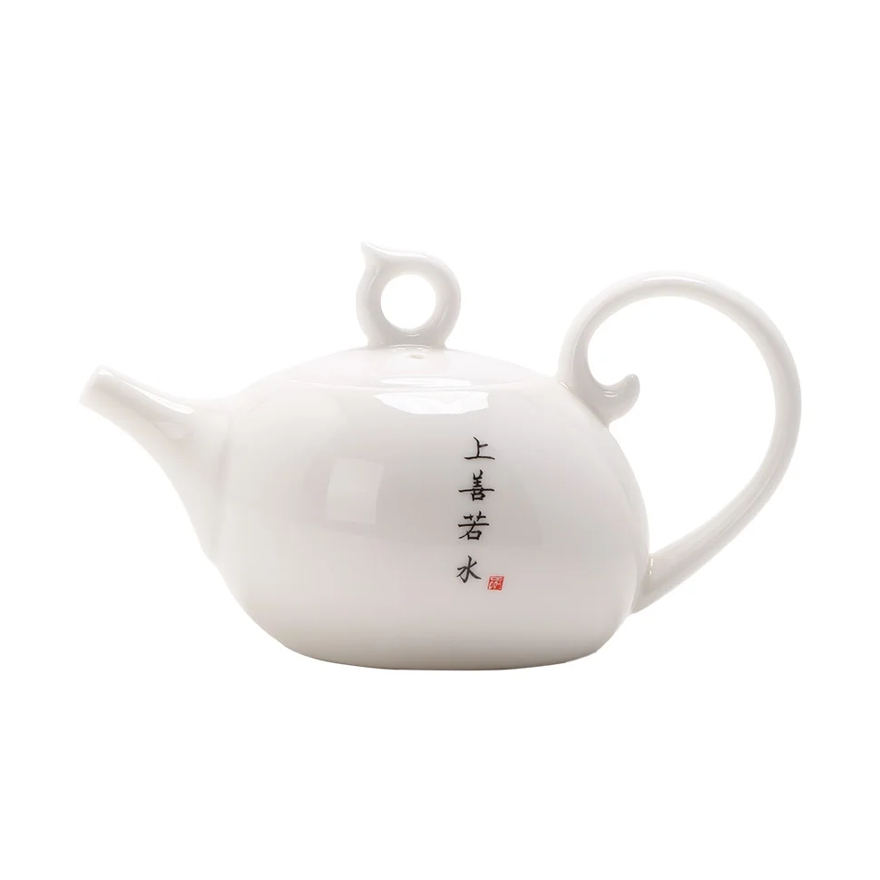 Zen чайный горшок керамический фарфоровый чайник белый цветочный фильтр