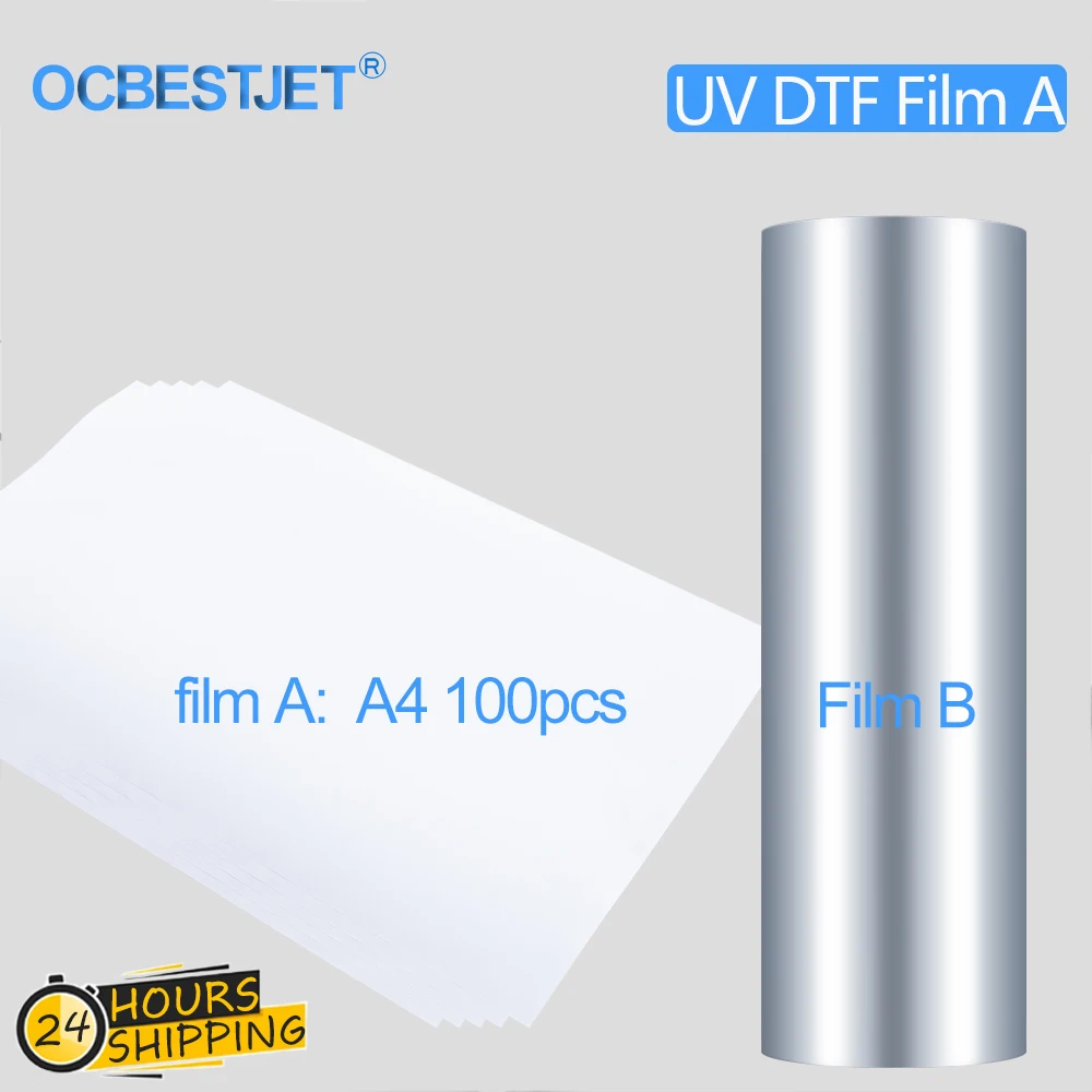 

100 шт. A4 Magic UV DTF Film A и film B Kit передача на стекло, керамику, металлические фотообои для неправильной формы поверхности
