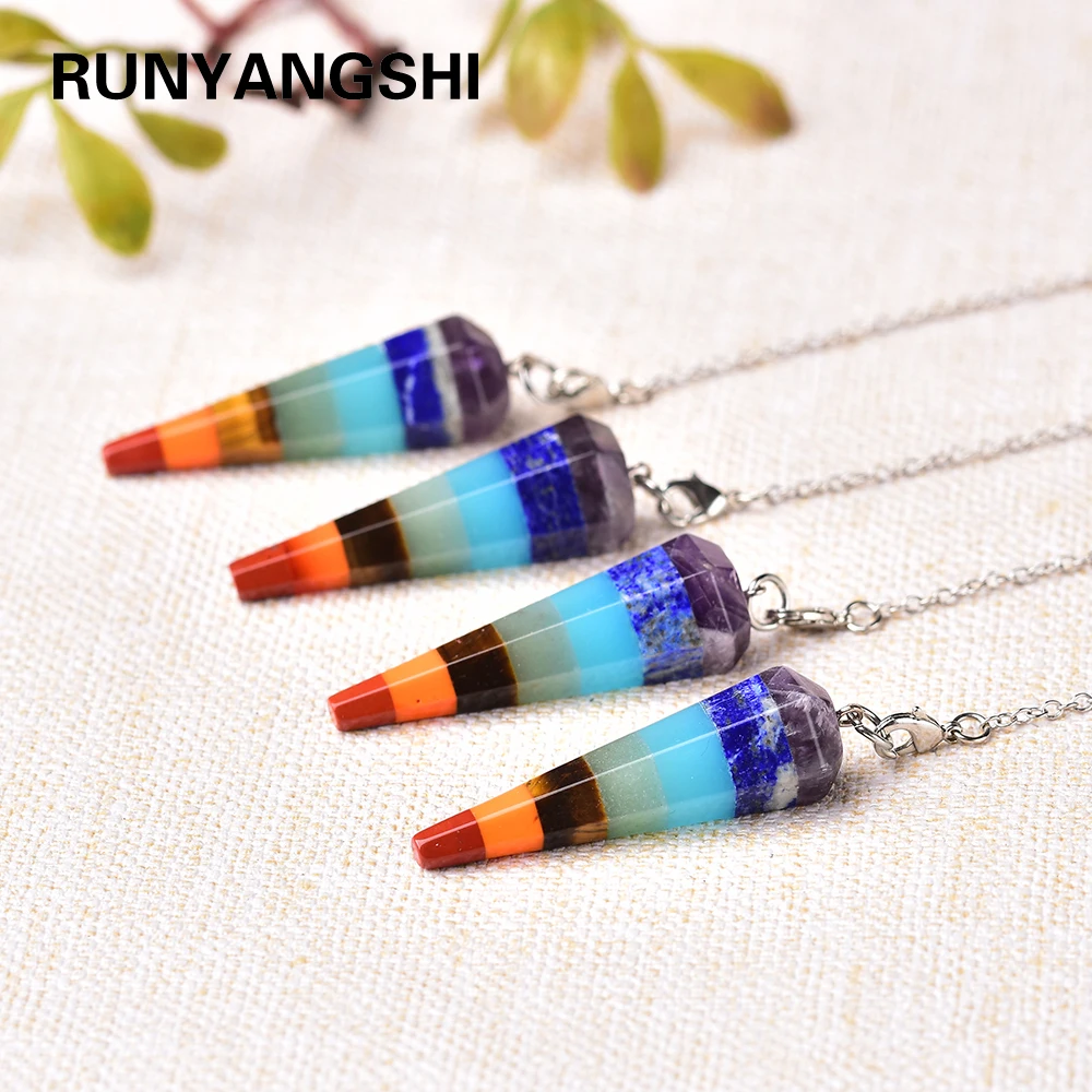 Натуральный хрустальный камень семь ожерелье чакры Подвеска из натурального