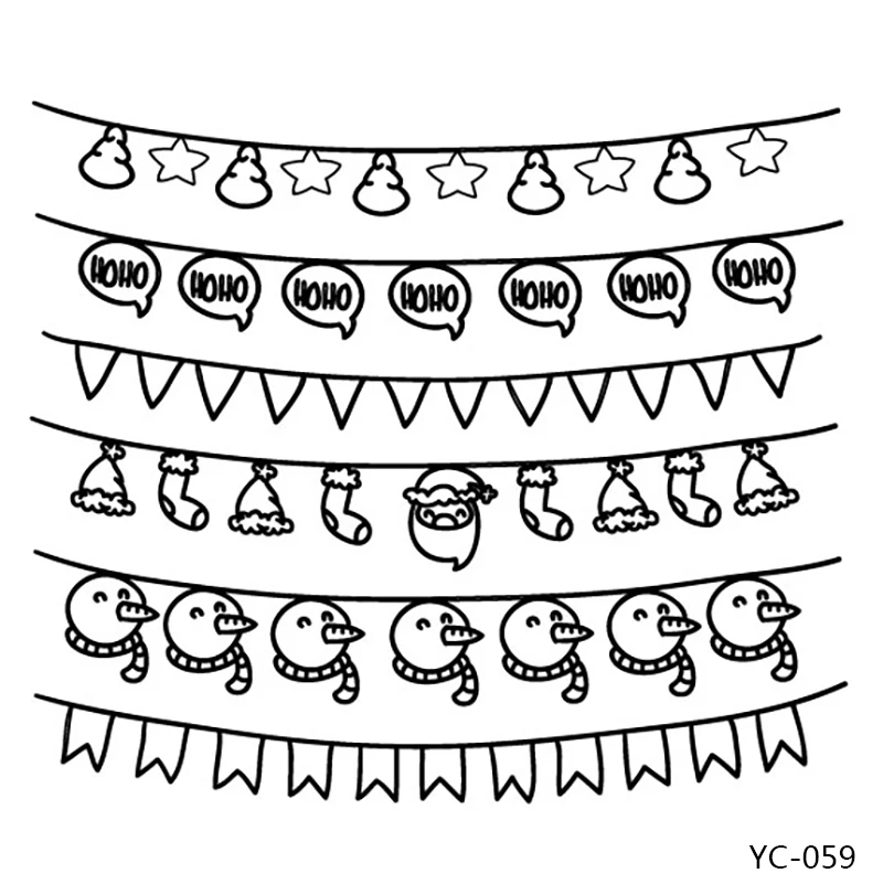 AZSG Счастливого Рождества цветной флаг прозрачные штампы для DIY