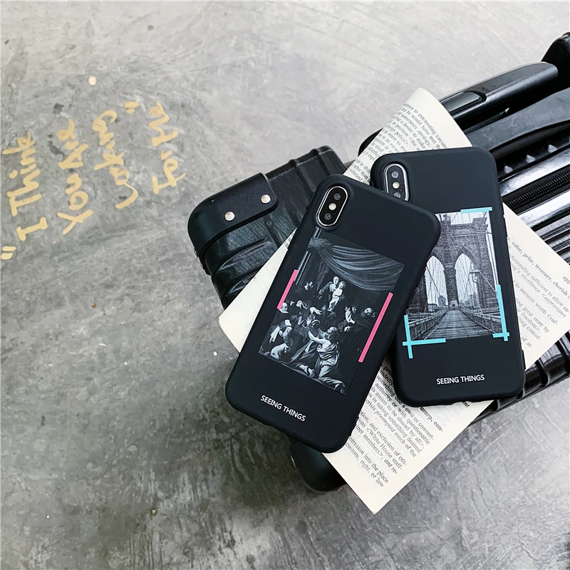 Классический белый Знаменитый модный чехол для телефона для iphone 11 Pro 6 S 7 8 plus X XR XS MAX OW oil Brooklyn мост coque