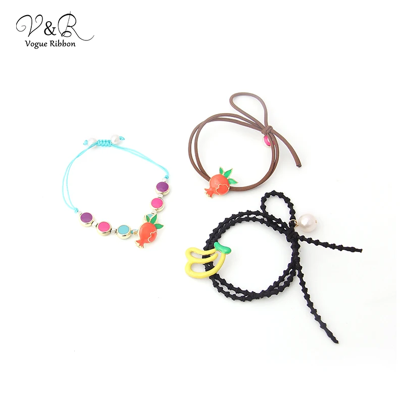 

Vogue Ribbon Diy Handmade Jewelry Making Fruit Bead Charms Bracelet And Hair Band Accessories Set Components Jewelry Accessories
