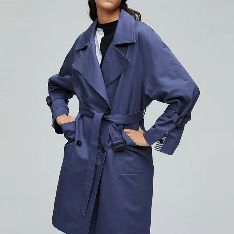 

2020 New Autumn Fashion Trench Coat Women Double Breasted Belt Women Coat Trench Streetwear Chic Windbreaker Casaco Abrigo Loose