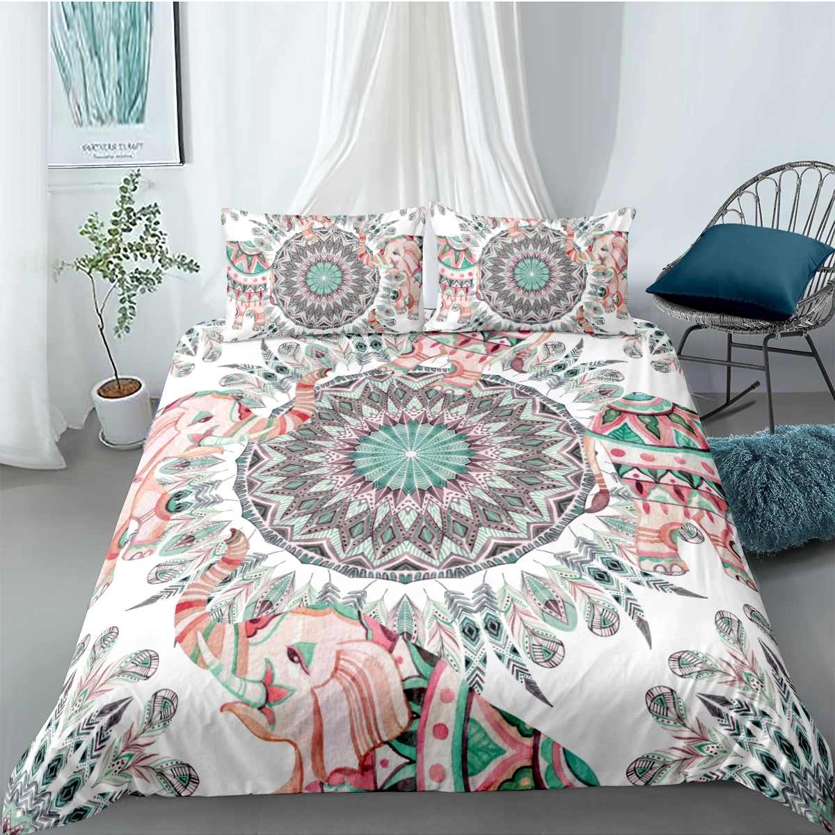 

3D Abstract Flower Duvet Cover Sets White Comforter Cases and Pillow Sham King Queen Super King Twin Size 160*220cm Bedding Set