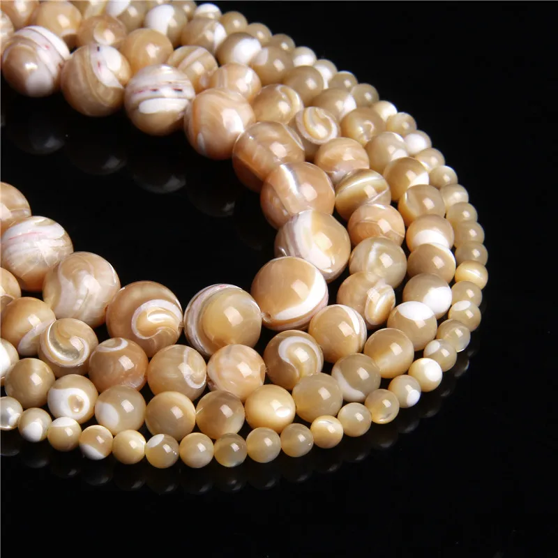 Бусина из раковины натурального перламутра круглые бусины с отверстием для