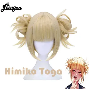 Ebingoo Synthetic Wig Toga Himiko Boku No Hero Academia Cosplay Wig Curly Synthetic Hair Himiko Toga Cosplay Ebingoo Synthetic Wig Toga Himiko Boku No Hero Academia Cosplay Wig Curly Synthetic Hair Himiko Toga Cosplay