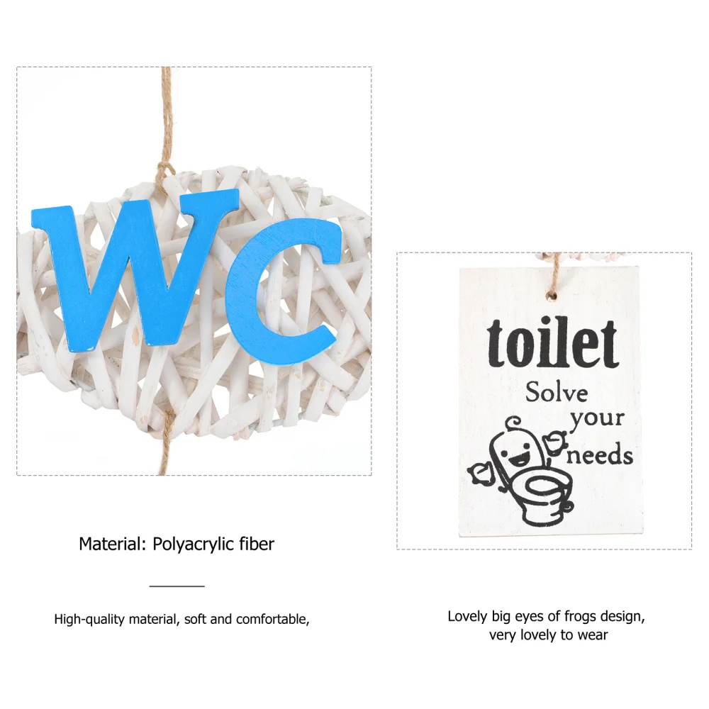 

1pc Durable Wooden Toilet Sign Nordic Washroom Toilet Decoration for Home