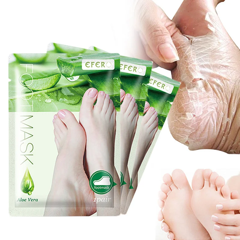 

Aloe exfoliating foot mask, exfoliating agent, foot therapy socks, high-heeled shoes peeling, 6 pieces = 3 pairs