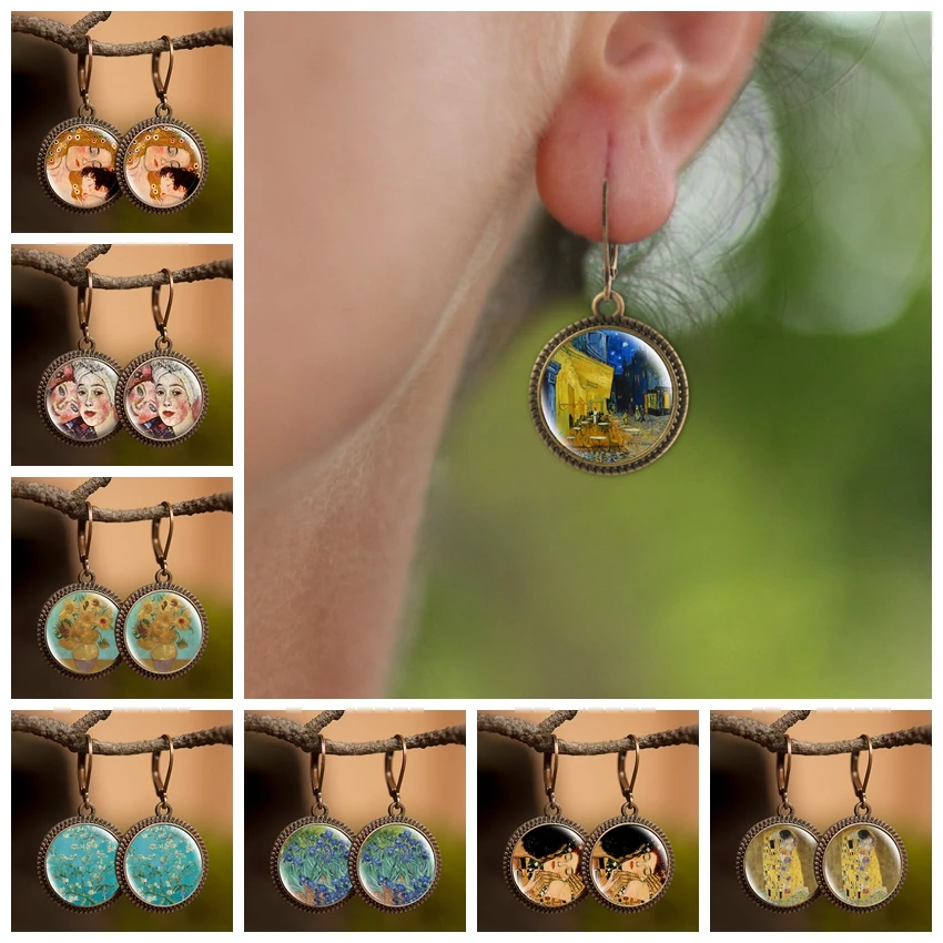 Женские серьги с подсолнухами звездным небом|Серьги-подвески| |