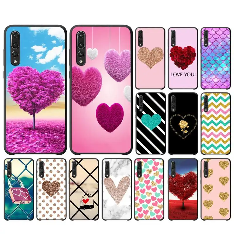 

Yinuoda Gold Rose Love heart Phone Case For Huawei P9 P10 P20 P30 P40 Lite P20Pro P30Pro P40Pro Psmart