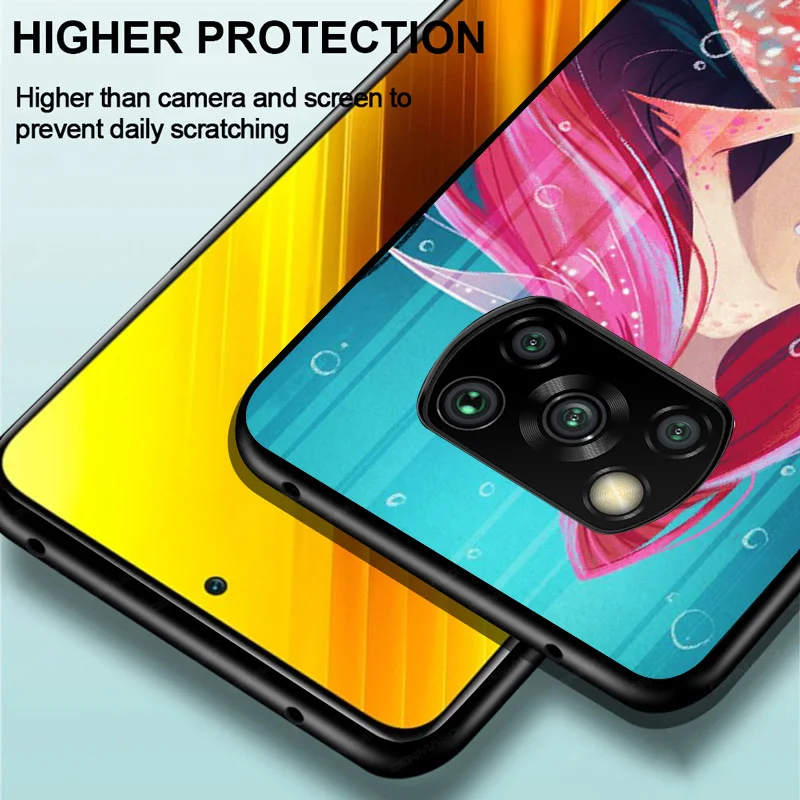 

Disney Cartoon Animation The Little Mermaid For Xiaomi Poco C3 M3 M2 X3 NFC X2 F3 F2 F1 Mi A3 A2 Lite Pro Soft Black Phone Case