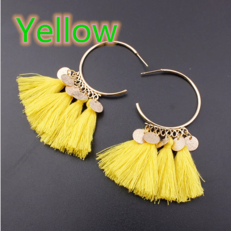 

Temperament Female Semicircle Ethnic Tassel Drop Earrings for Women Bohemian Fashion Jewelry 2021