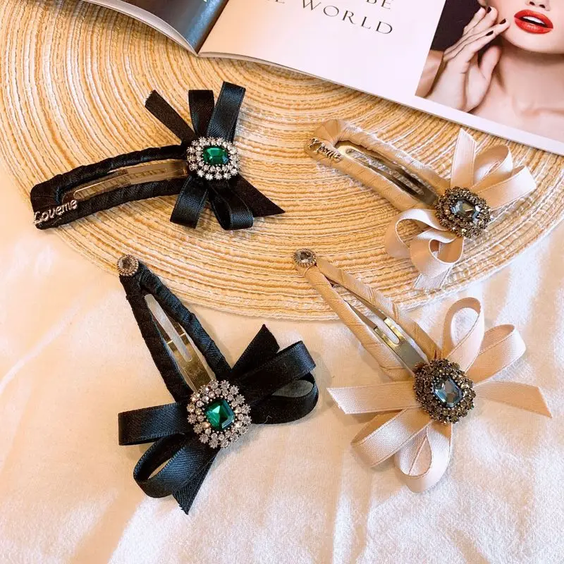 Заколки для волос с бантом и кристаллами девочек| |