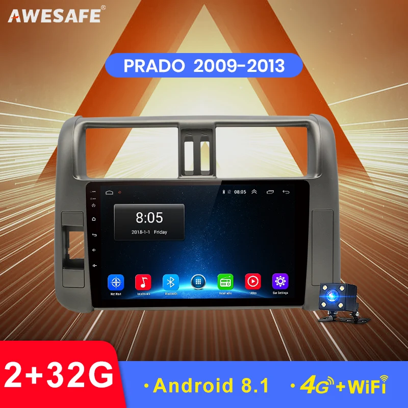 AWESAFE 2 din Автомобильный dvd плеер Android GPS навигация для Toyota LAND CRUISER PRADO J150 2009 2010 2011 2012 2013
