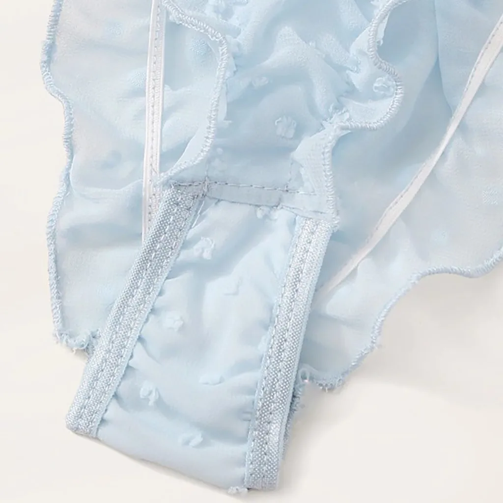 Женский комплект нижнего белья с сеткой и галстуком-бабочкой бюстгальтер