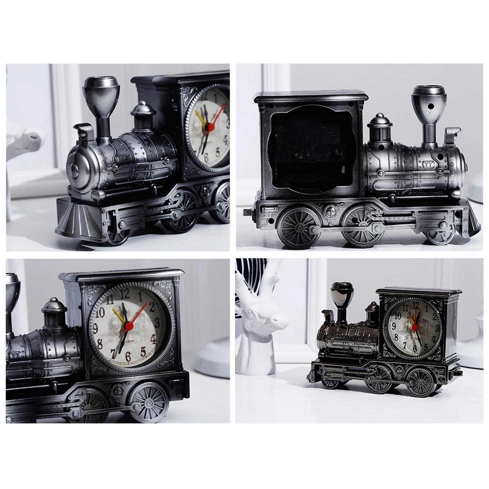 

Student Alarm Clock Children Adult Boy Gift Novelty Locomotive Creative Design Fashionable ABS Home Office Shelf Decoration