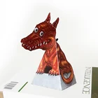 Оптические иллюзии Красный Дракон украшения складной милый мини 3D бумажная модель DIY для детей и взрослых ручной работы крафтовые игрушки ER-066