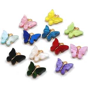 10pcs 14x16mm Colorful Resin Animal Butterfly Charms for Jewelry Making Pendants Necklaces Earrings  in Pakistan