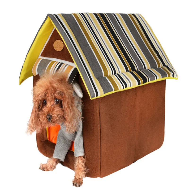 

2019 New Pet House Foldable Bed Removable Double Pet House Fashion Cushion Basket Cute Animal Cave Pet Products