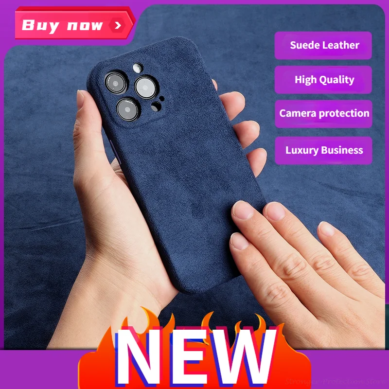 

Чехол из итальянской алькантары для телефона iPhone 11 12 Pro Max, кожаные чехлы для iPhone 13 12pro X XR XS MAX, Защита камеры