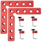 Квадраты позиционирования 90 градусов с 2 весами (100 мм и 4 дюйма),2 прямоугольными зажимами с 4 зажимами для ящиков и шкафов