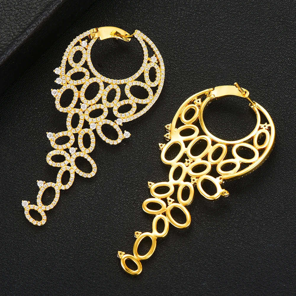 GODKI в богемном стиле Винтаж пузырь крупноразмерные блестящие серьги для Для