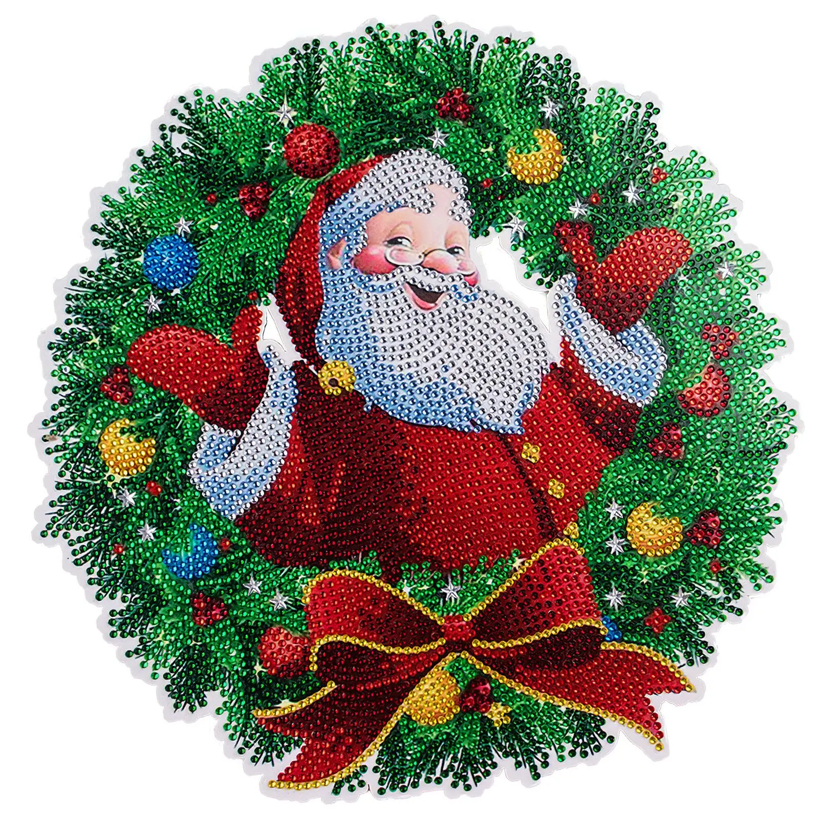 

Santa Claus Merry Christmas Flower Wreath Christmas Festival Decoration Room Home Window Glass Door New Year