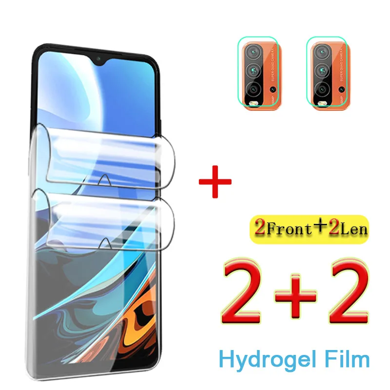 

4in1 Protective Hydrogel Film On For Xiaomi Redmi 9T 9A 9C Red Mi 9 A C T Redmi9 Redmi9t Screen Camera Lens Protector Not Glass