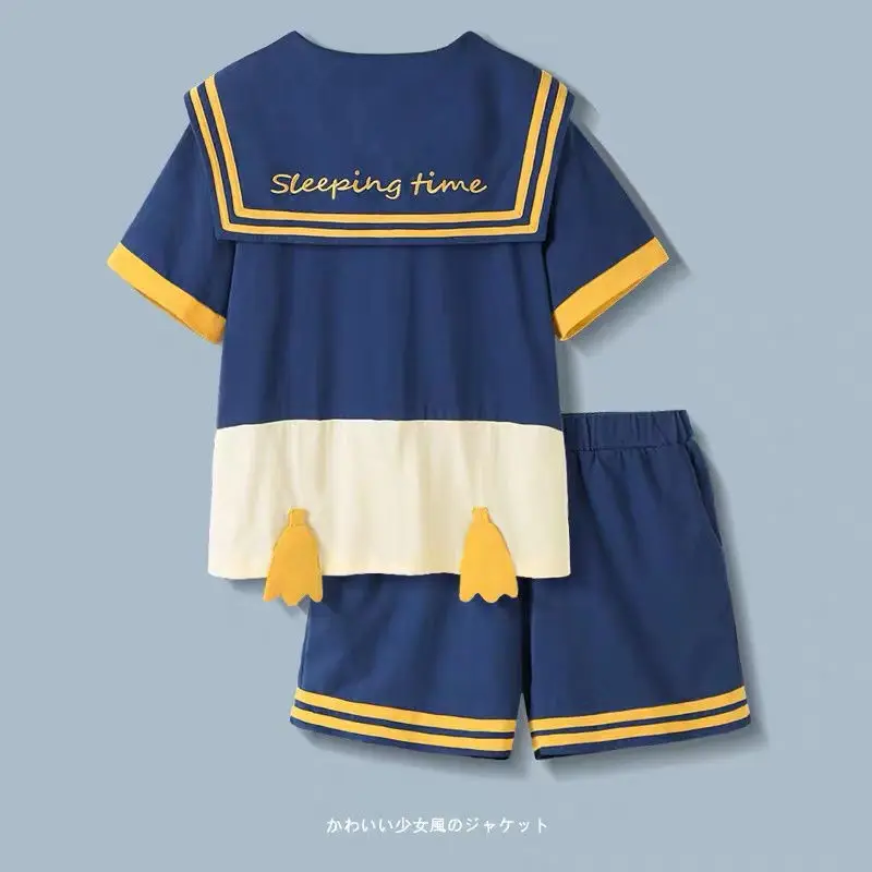 Pajamas Pajamas Skirt Female Summer Cotton High-grade Cotton Short-sleeved Long Student Ins Cute Home Wear Summer