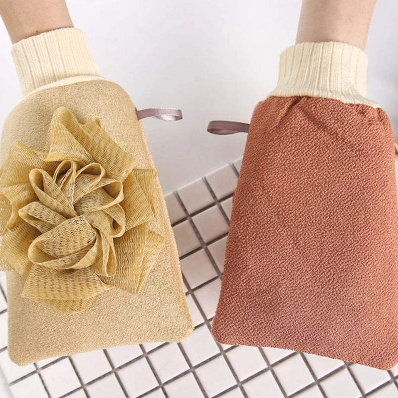 

Peeling Exfoliating Mitt Glove For Hanging Scrubbing Shower Scrub Gloves Resistance Body Massage Wash Skin SPA Foam Bath Towel