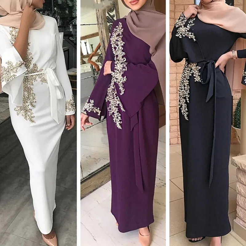 

Eid Abaya Дубай, Турция мусульманский хиджаб платье кафтан Caftan кружева мусульманская одежда для женщин Рамадан платья кимоно Халат