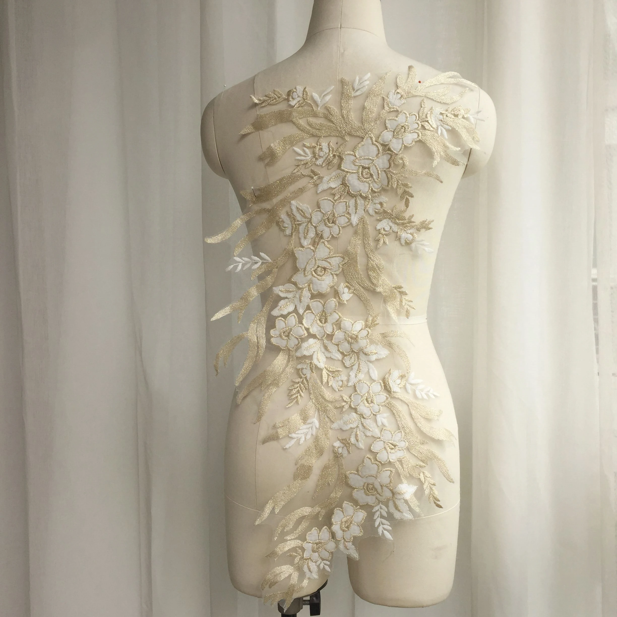 1 шт./лот новые большие свадебные кружевные переводки из белого золота сделай сам